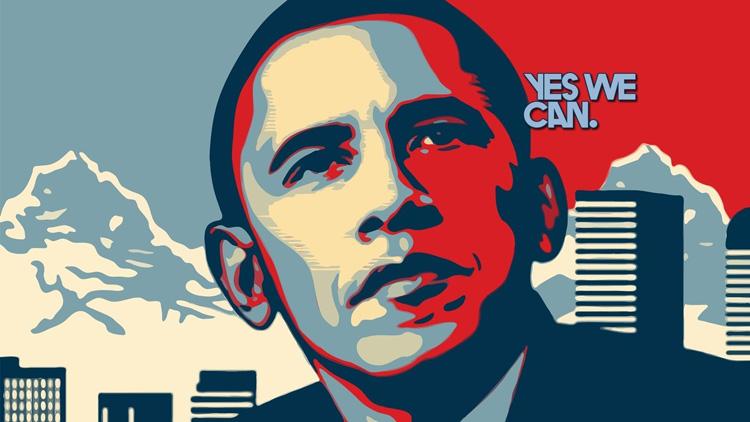 Barack Obama slogan campanha Yes, We Can