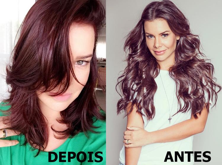 Fernanda Souza cabelos antes e depois