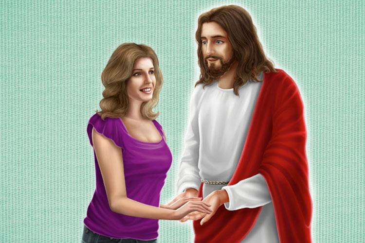 jesus conversando com uma mulher