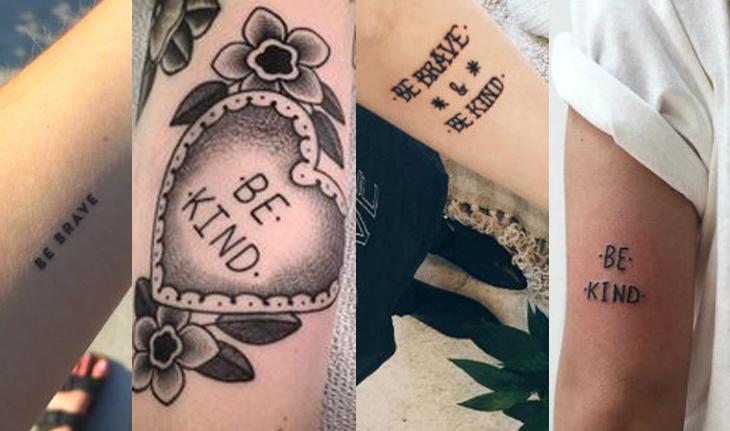Seleção de fotos de tatuagem be kind be brave