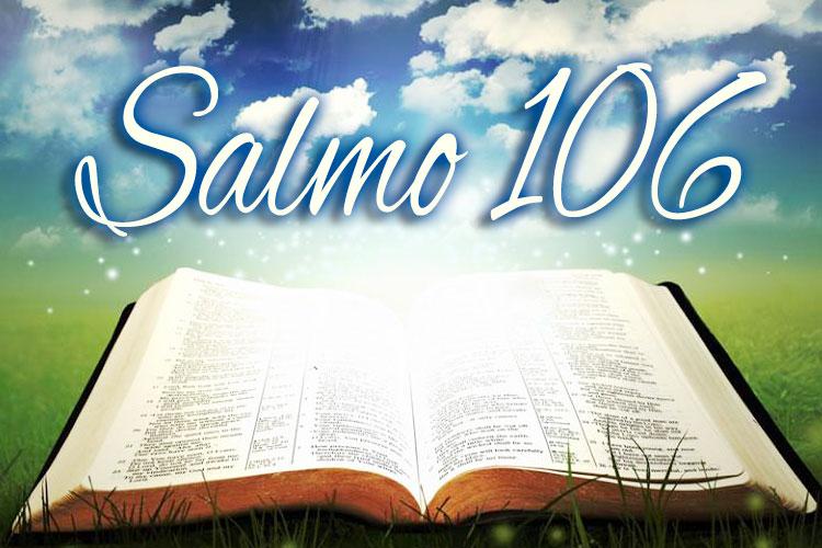 Bíblia aberta, céu azul, salmo 106