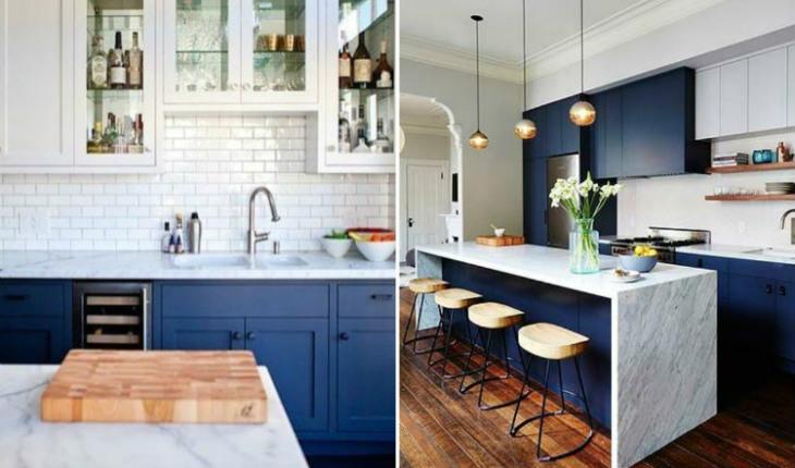 azul-marinho na decoração da cozinha pinterest