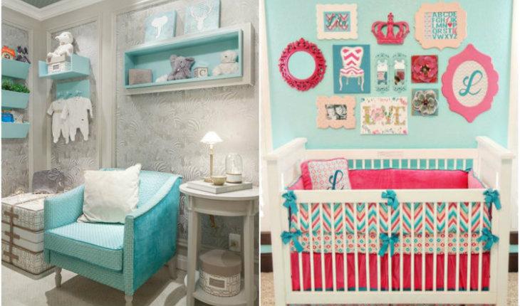 Decoração azul Tifanny em quarto de bebê