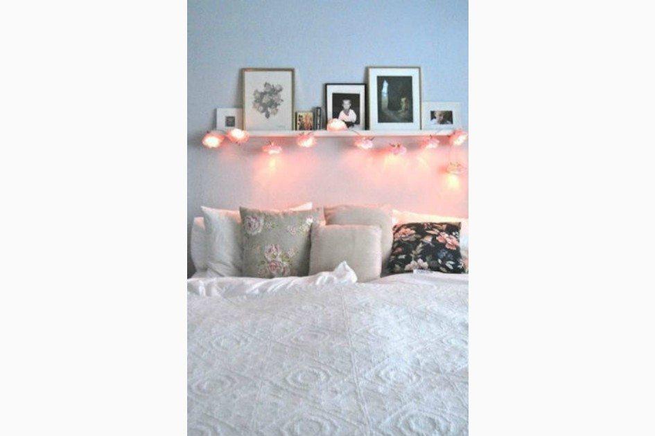 decoração romântica luzes no quarto pinterest