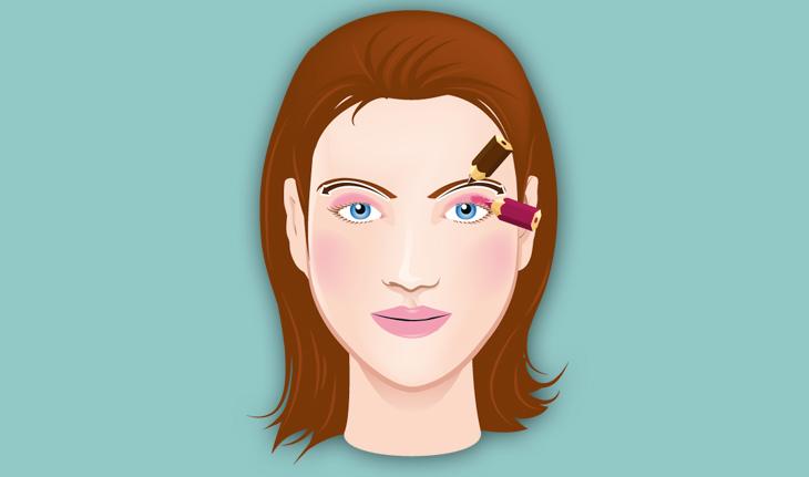 ilustração de rosto de mulher com maquiagem feita com lápis