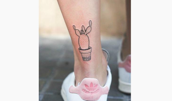tatuagem no tornozelo cacto pinterest