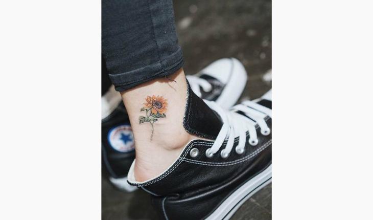 tatuagem no tornozelo girassol pinterest