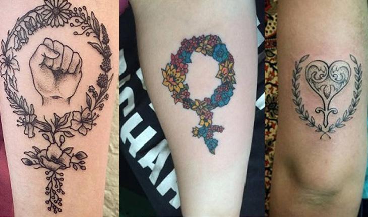 seleção de tatuagens simbolo de vênus ornamentdo