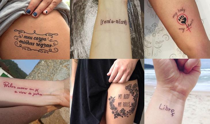 Seleção de Tatuagens frases sobre poder feminino
