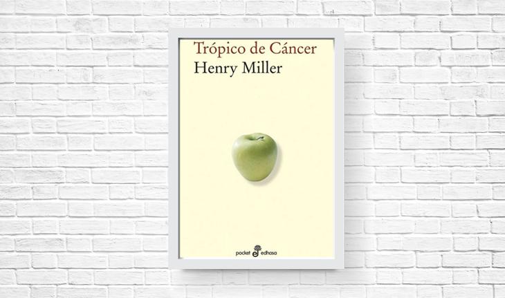 maça verde no meio de um plano de fundo bege capa do livro Trópico de Câncer de Henry Miller