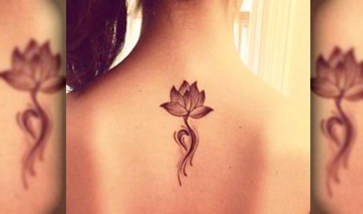 tatuagem mística com a imagem de uma flor de lótus