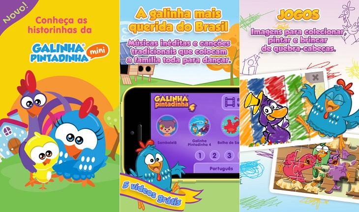 print de tela aplicativo galinha pintadinha aplicativos de jogos e vídeos para entreter as crianças