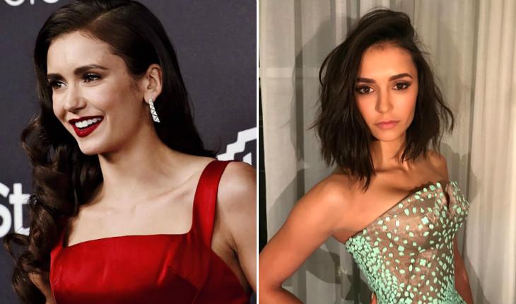 antes e depois dos cabelos das famosas em 2017 Nina Dobrev Instagram