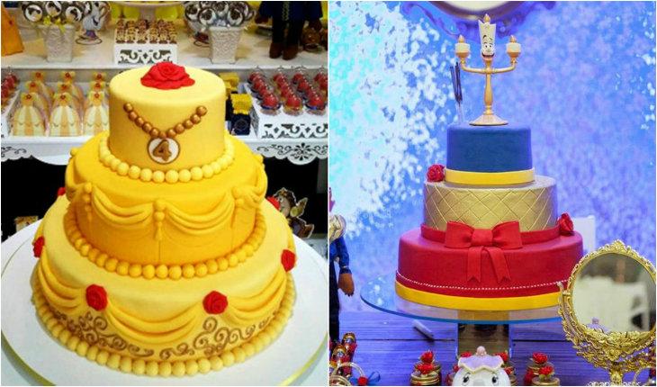 Decoração 'A Bela e a Fera': bolo decorado