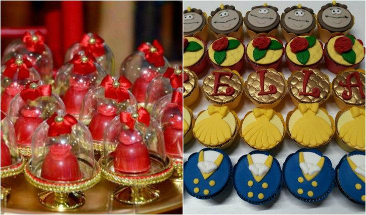 Decoração 'A Bela e a Fera': cupcakes