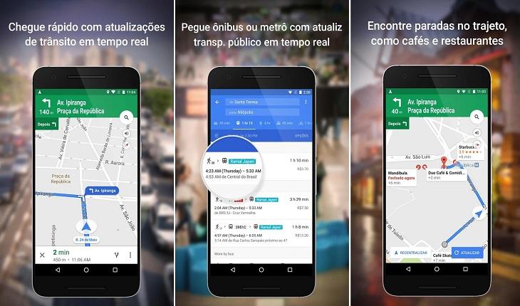 print de tela de um smartphone android aplicativo google maps aplicativos para ajudar no transito e localizaçao de endereços