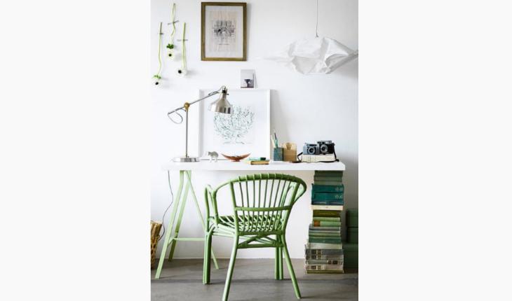 verde greenery na decoração cadeira escrivaninha pinterest