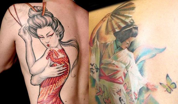 Tatuagem oriental de geishas