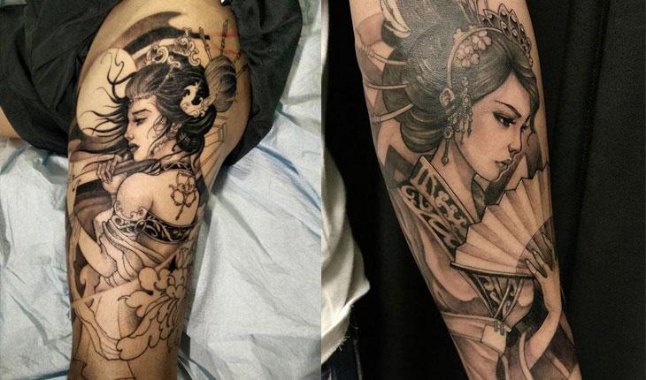 Tatuagem oriental de geishas