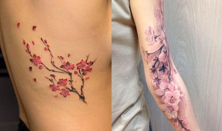tatuagem de flores orientais