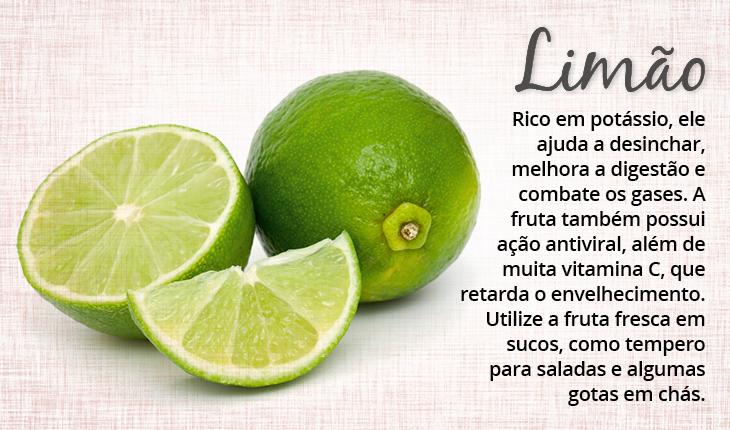 Fotomontagem com informações sobre o limão