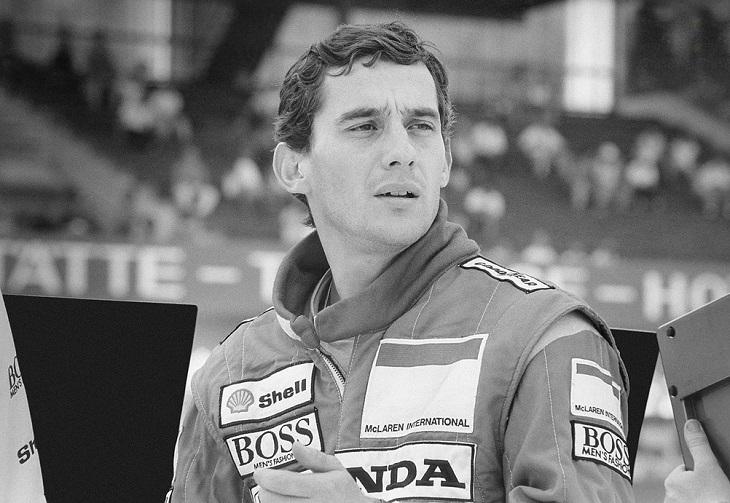 Ayrton Senna em preto e branco