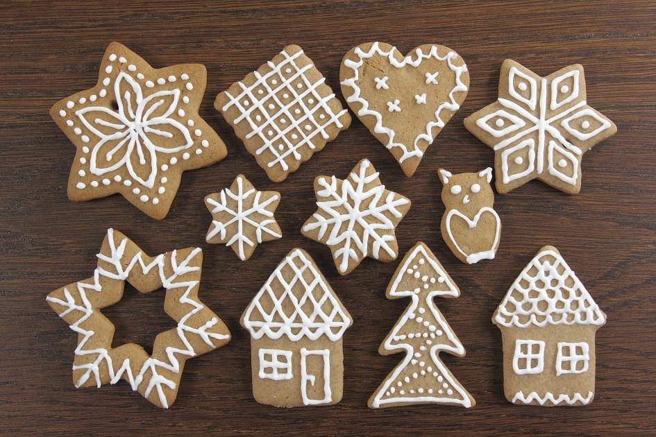 biscoitos decorados com temática natalina