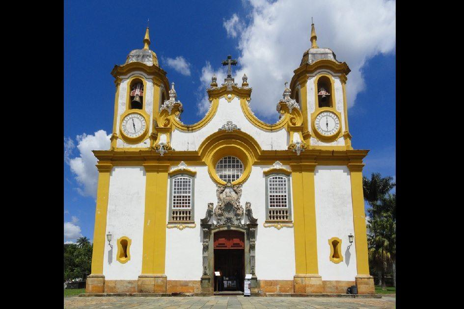 Fachada da Igreja Matriz de Santo Antônio, na cidade de Tiradentes, Minas Gerais
