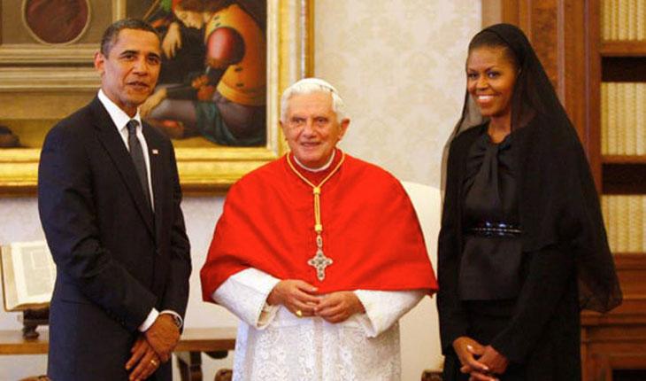 Foto: Barack Obama e Michelle com o Papa