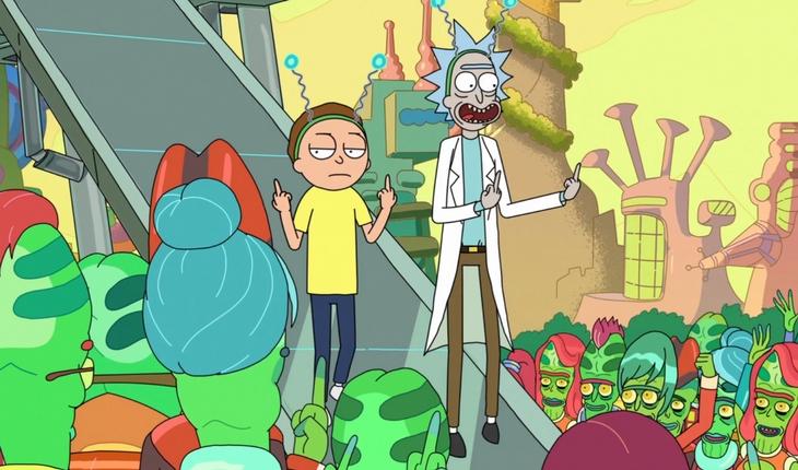 Rick e Morty chegando em um planeta alienígena