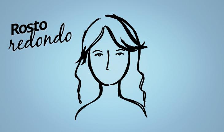ilustração de mulher com franja e rosto redondo