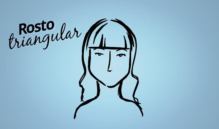 ilustração de mulher com franja e rosto retangular