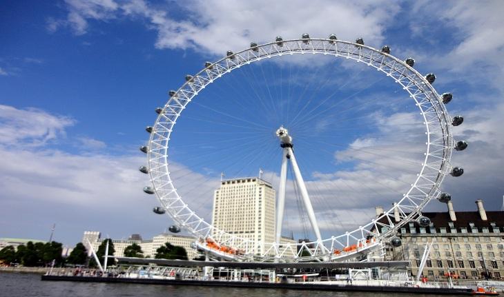 Fotografia da roda gigante de London Eye, em Londres