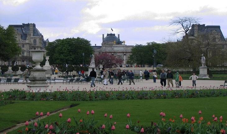 imagem dos Jardins das Tulherias, em Paris