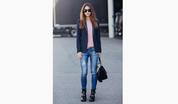 coturno looks estilosos de inverno calça jeans e blazer pinterest