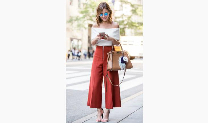 estilo da blogueira Luisa Accorsi calça pantalona vermelha pinterest