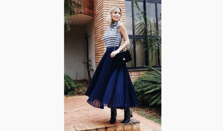 estilo da blogueira Luisa Accorsi saia plissada pinterest