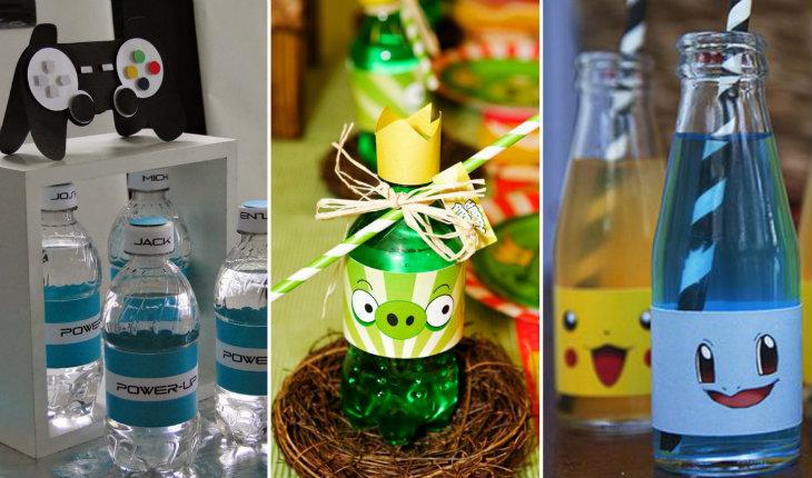 festa infantil de games garrafa personalizada pinterest