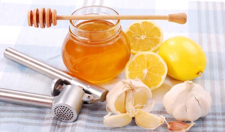 Garrafa de mel, funções do limão, alho