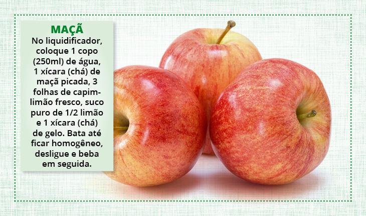Fotomontagem com receita de remédio caseiro de maçã