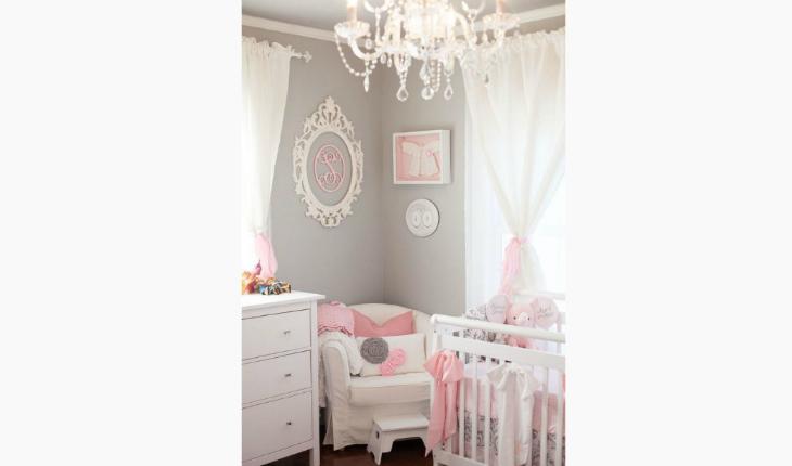 rosa e cinza na decoração quarto de bebê pinterest