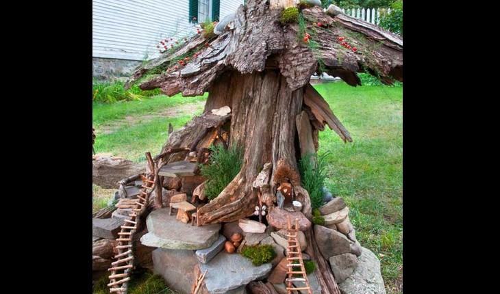 Jardim mágico de tronco