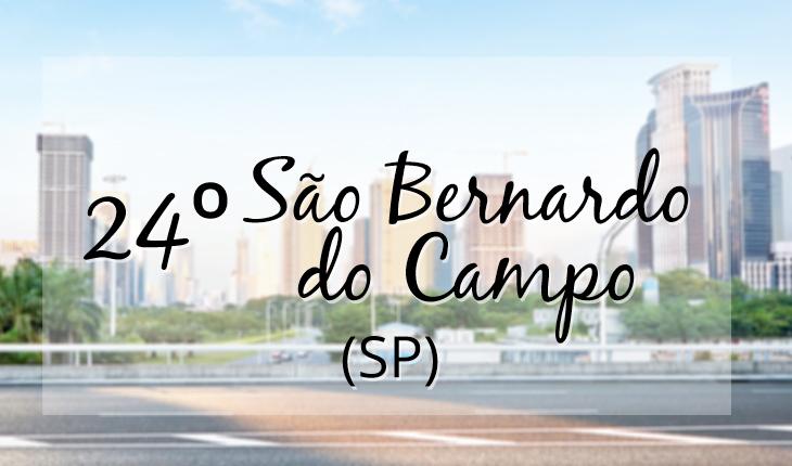 Imagem com cidade ao fundo, escrito São Bernardo do Campo à frente