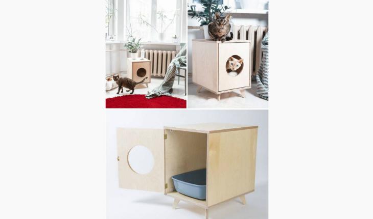 decoração gatos em casa móvel caixinha de areia pinterest