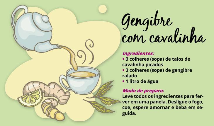receita de chá com gengibre poderoso e outros ingredientes.