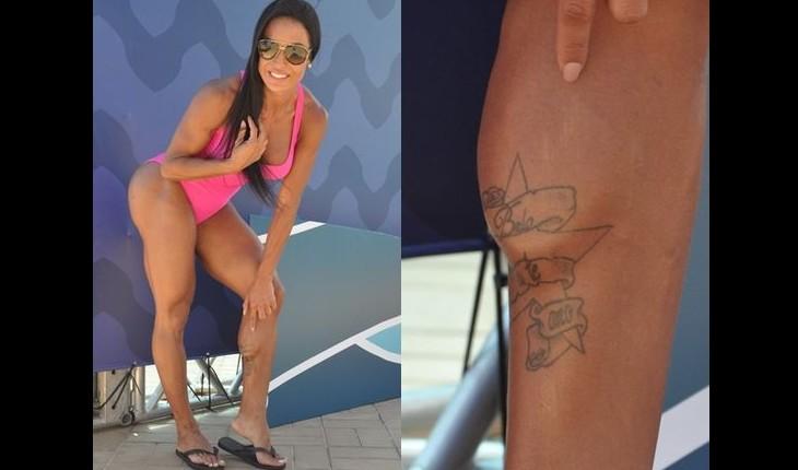 Gracyane Barbosa mostra tatuagem