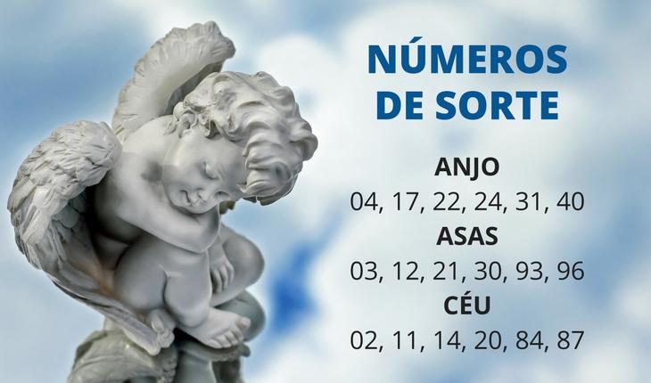 estátua de anjo com números de sorte
