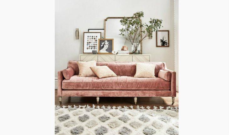 sofá rosa na decoração veludo pinterest