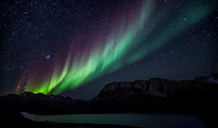 Imagem de uma aurora boreal
