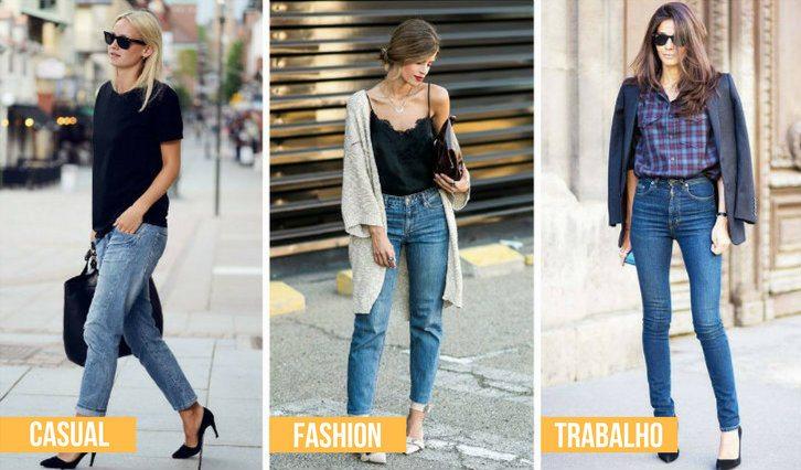 combinações estilosas de look calça jeans pinterest